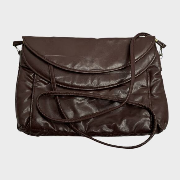 Vintage Brown Handbag Clutch with Strap - Picture 1 of 14